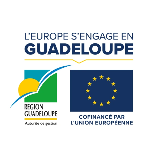 L'Europe s'engage en Guadeloupe. Région Guadeloupe, autorité de gestion. Cofinancé par l'Union européenne.